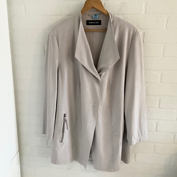 Barbara Lebek Women’s Jacket Faux Suede Bone Pockets Flowy Sz 3X - Picture 3 of 16